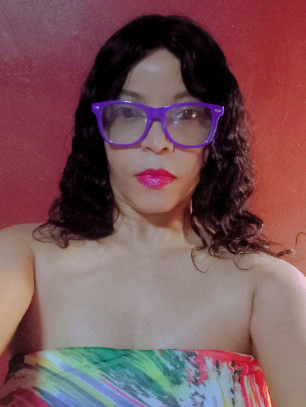 (NEW)! Cute! Stylish! Purple Clear Lenses Glasses!